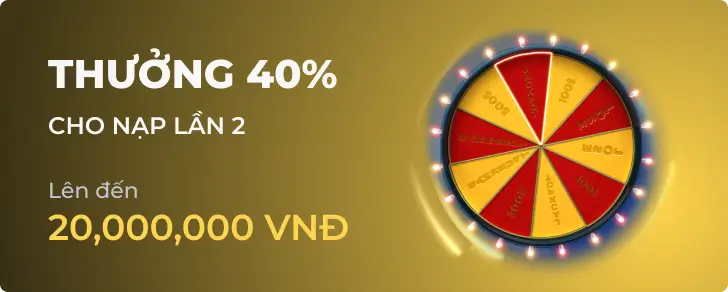 Ưu đãi thưởng 40% nạp lại hàng tuần tại g666